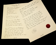 Load image into Gallery viewer, Handwritten Lyric (written, signed & dedicated by J.R. )