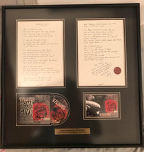 Load image into Gallery viewer, Handwritten Lyric (written, signed & dedicated by J.R. )