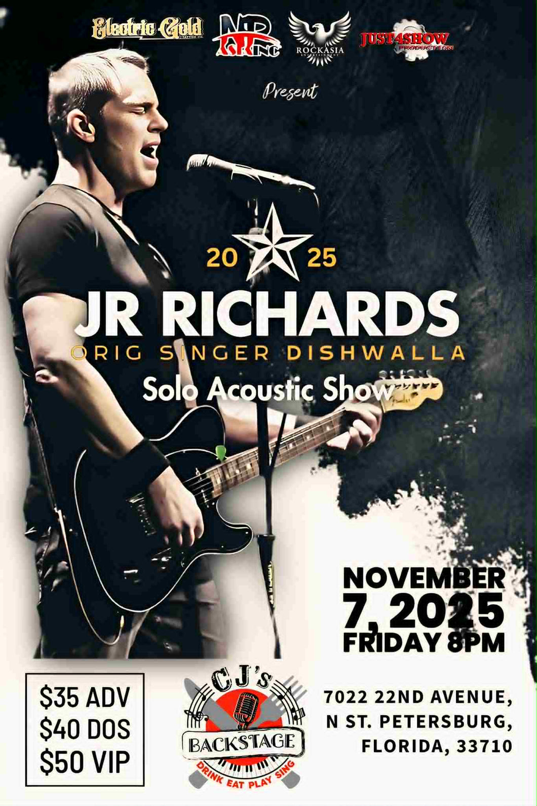 VIP TICKETS for  - St Petersburg Show @ CJ's Backstage Nov. 7th 2025