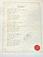 JR's Original Lyric “Counting Blue Cars” Signed Lithograph