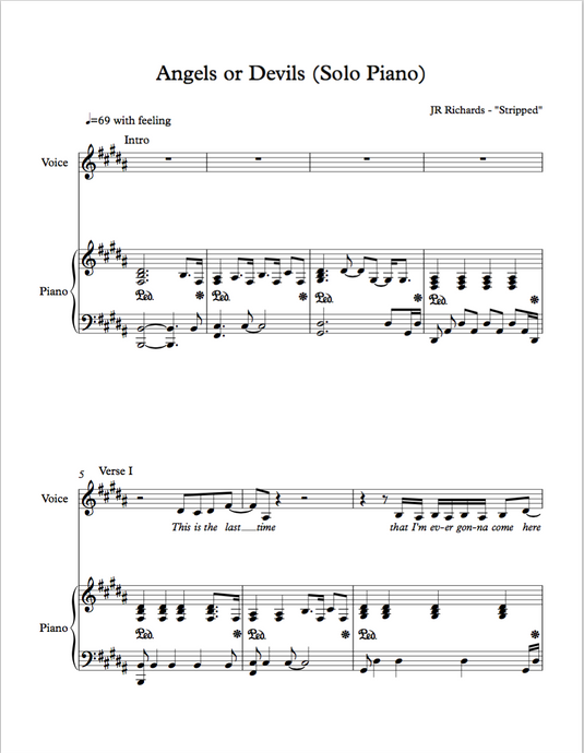 Angels or Devils - Solo Piano (Sheet Music -