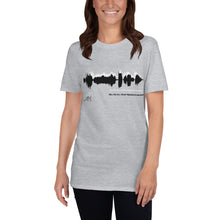 Load image into Gallery viewer, JR&#39;s SOUNDWAVE Series - Short-Sleeve Unisex T-Shirt - &quot;Tell Me All Your Thoughts On God&quot;